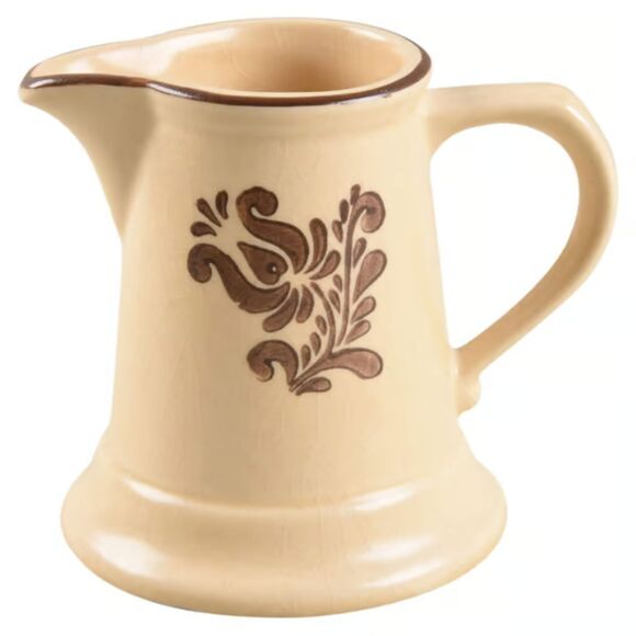 Pfaltzgraff Village Creamer #6-24 Brown Design on Cream Stoneware USA Made - Picture 4 of 13